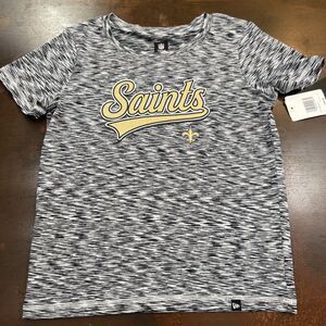 NWT Women's New Orleans Saints New Era Space Dye Tee Small Black/White Sports